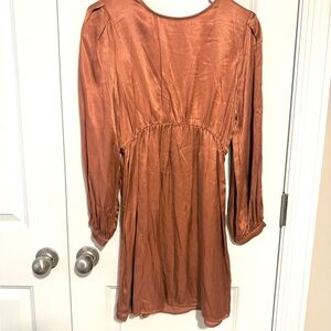 Elegant Copper Long Sleeve Dress Zara
